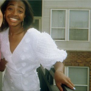 White embroidered Spring Dress FROM Shein